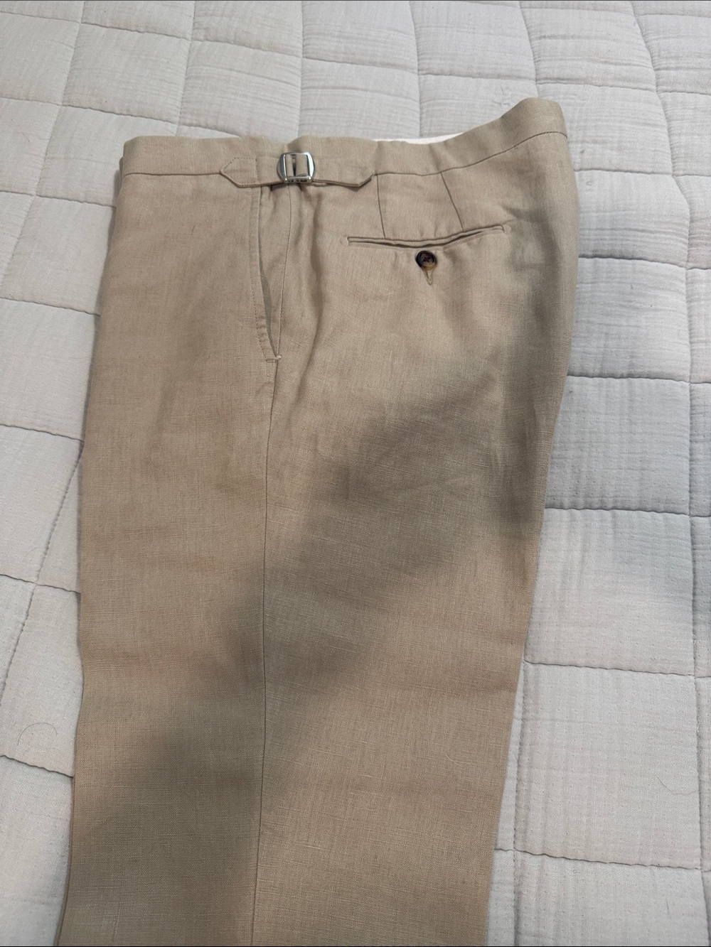 Classic Men’s linen Dress Pants - Adjustable Side Tab